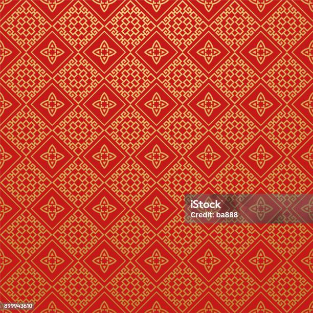 Modèle De Papier Peint Rouge Vecteur De Lart Vecteurs libres de droits et plus d'images vectorielles de Motif - Motif, Culture chinoise, Chinois