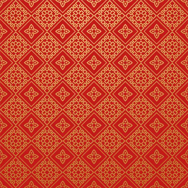 Vector illustration of Red Wallpaper Pattern, Vector Art