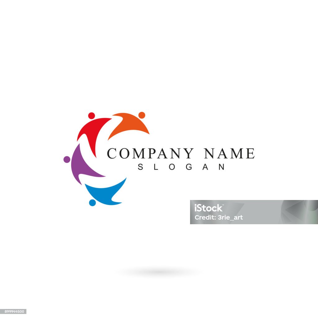teamwork and partnership company teamwork and partnership Logo stock vector