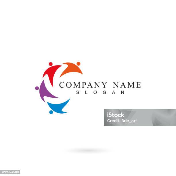 Teamwork And Partnership Company Stock Illustration - Download Image Now - Logo, People, Community