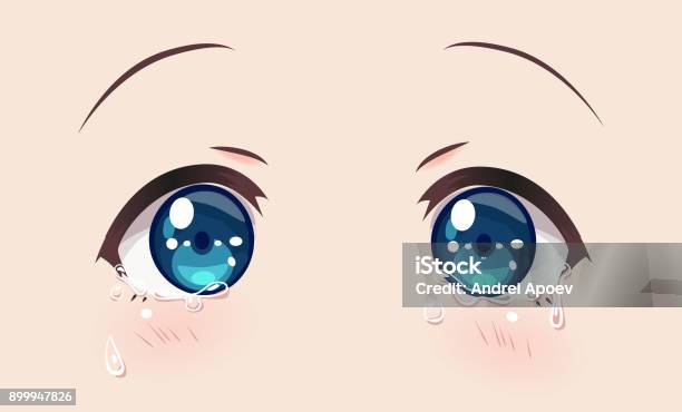 Đôi Mắt Khóc Anime Cô Gái Hình minh họa Sẵn có - Tải xuống Hình ảnh Ngay