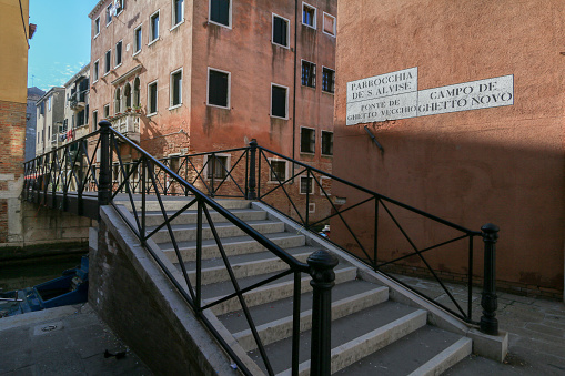Street directions to the Jewish Quarter in Cannaregio, Venice