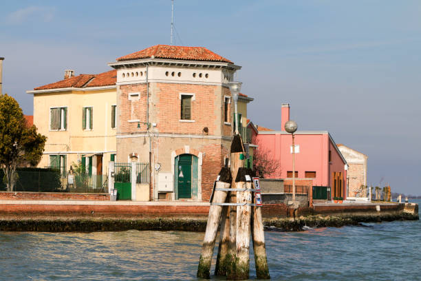 Colourful buildings in the Venetian lagoon in the Veneto