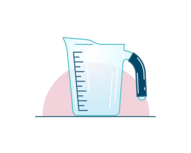 ilustrações de stock, clip art, desenhos animados e ícones de measuring cup, vector illustration - measuring cup
