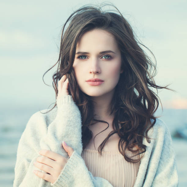 istock Young Woman Brunette Model Dreaming Outdoors, Portrait 899968282