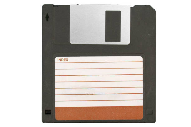 istock Front of an old magnetic disket on white background 899972162