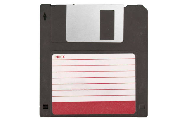 istock Front of an old magnetic disket on white background 899972164