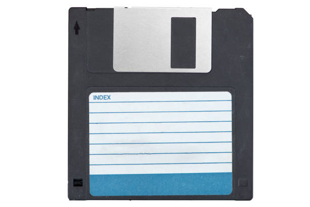 istock Front of an old magnetic disket on white background 899972170