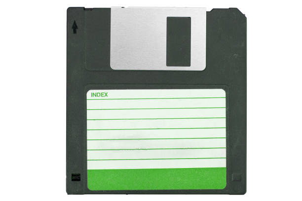 istock Front of an old magnetic disket on white background 899972172