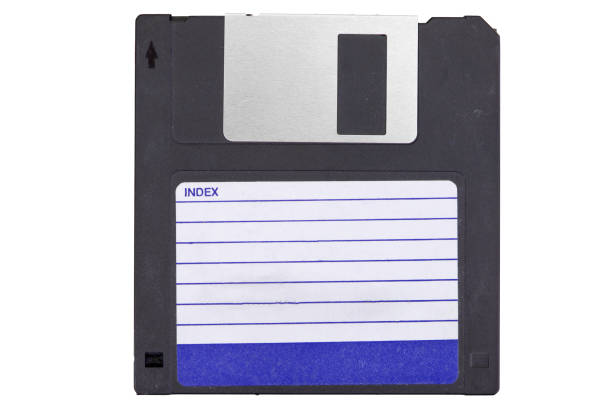 istock Front of an old magnetic disket on white background 899972174