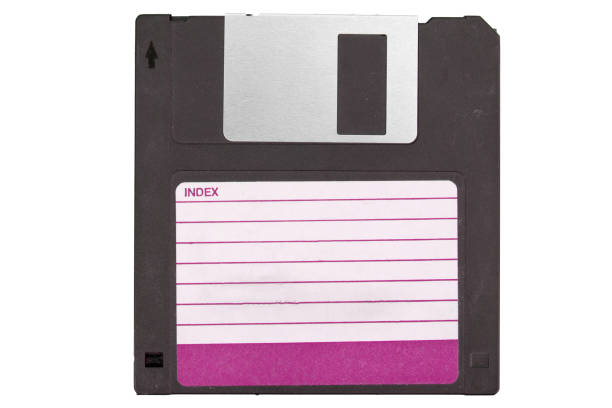 istock Front of an old magnetic disket on white background 899972176