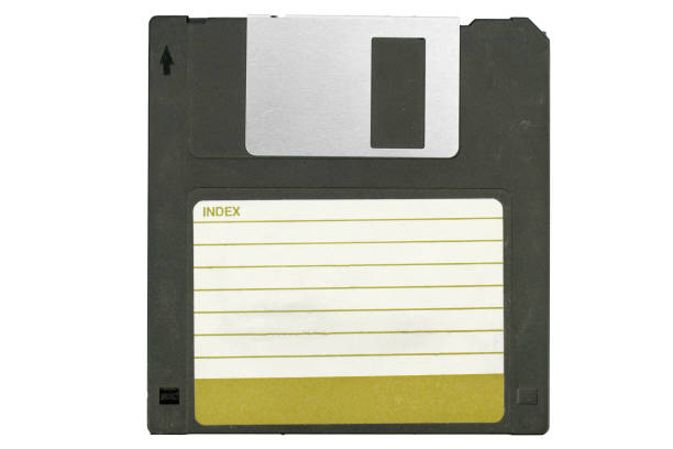 istock Front of an old magnetic disket on white background 899972184