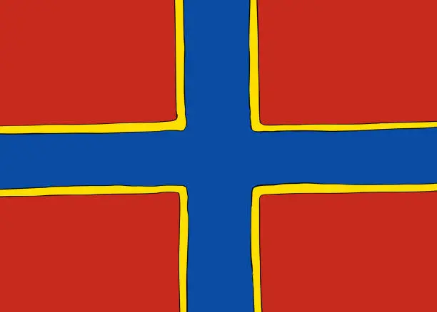 Vector illustration of Nordic Cross Flag for the Orkney Islands