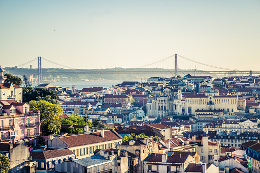 Crowded buildings on Lisbon Hills