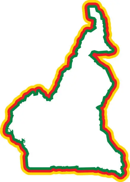 Vector illustration of Cameroon Outline
