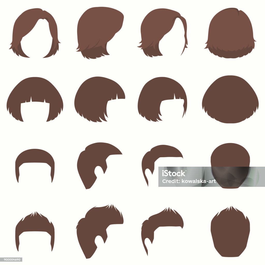 Hair Vector Hairstyle Silhouette Front Back And Side View Stock Illustration - Download Image Now - iStock Hair Vector Hairstyle Silhouette Front Back And Side View Stock Illustration - Download Image Now - iStock