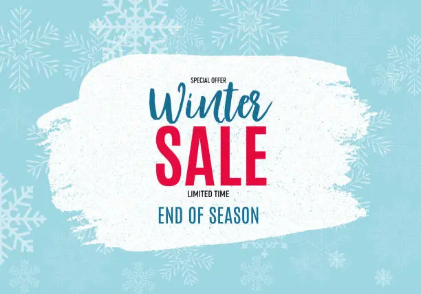 Vector illustration of End of Winter Sale Background, Discount Coupon Template. Vector Illustration