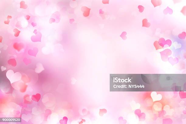 Valentines Day Blurred Hearts Background Stock Photo - Download Image Now - Backgrounds, Heart Shape, Valentine's Day - Holiday