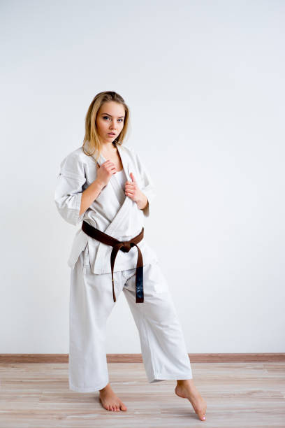 Karate Girl Training Stock Photo - Download Image Now - Active