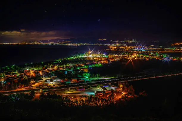 Gulf of Tindari  at nigth , Sicily, Italy