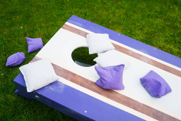 istock Purple Cornhole Bean Bag Toss Game 900024422