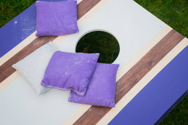 istock Purple Cornhole Bean Bag Toss Game 900024466