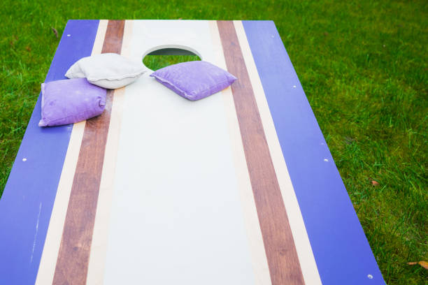 istock Purple Cornhole Bean Bag Toss Game 900024534