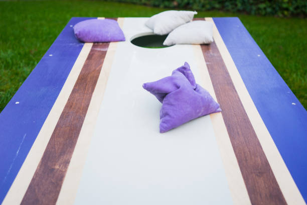 istock Purple Cornhole Bean Bag Toss Game 900024550