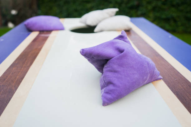 istock Purple Cornhole Bean Bag Toss Game 900024552