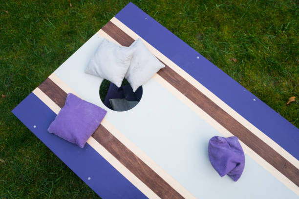 istock Purple Cornhole Bean Bag Toss Game 900024666