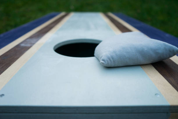 istock Purple Cornhole Bean Bag Toss Game 900024832