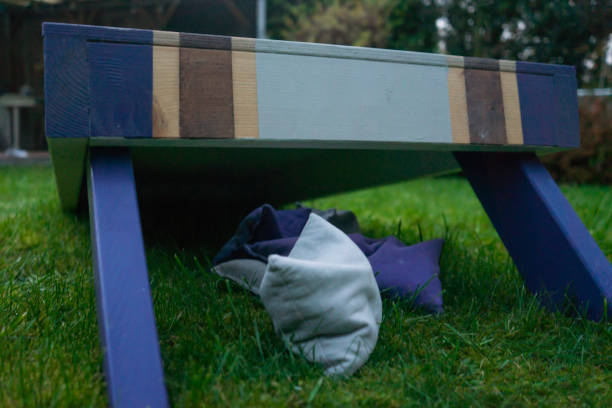 istock Purple Cornhole Bean Bag Toss Game 900024922