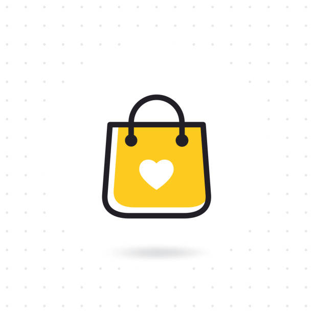 Bag shopping vector icon Bag shopping vector icon. Colored flat line vector illustration. Shopping bag vector in flat style on white background boutique stock illustrations