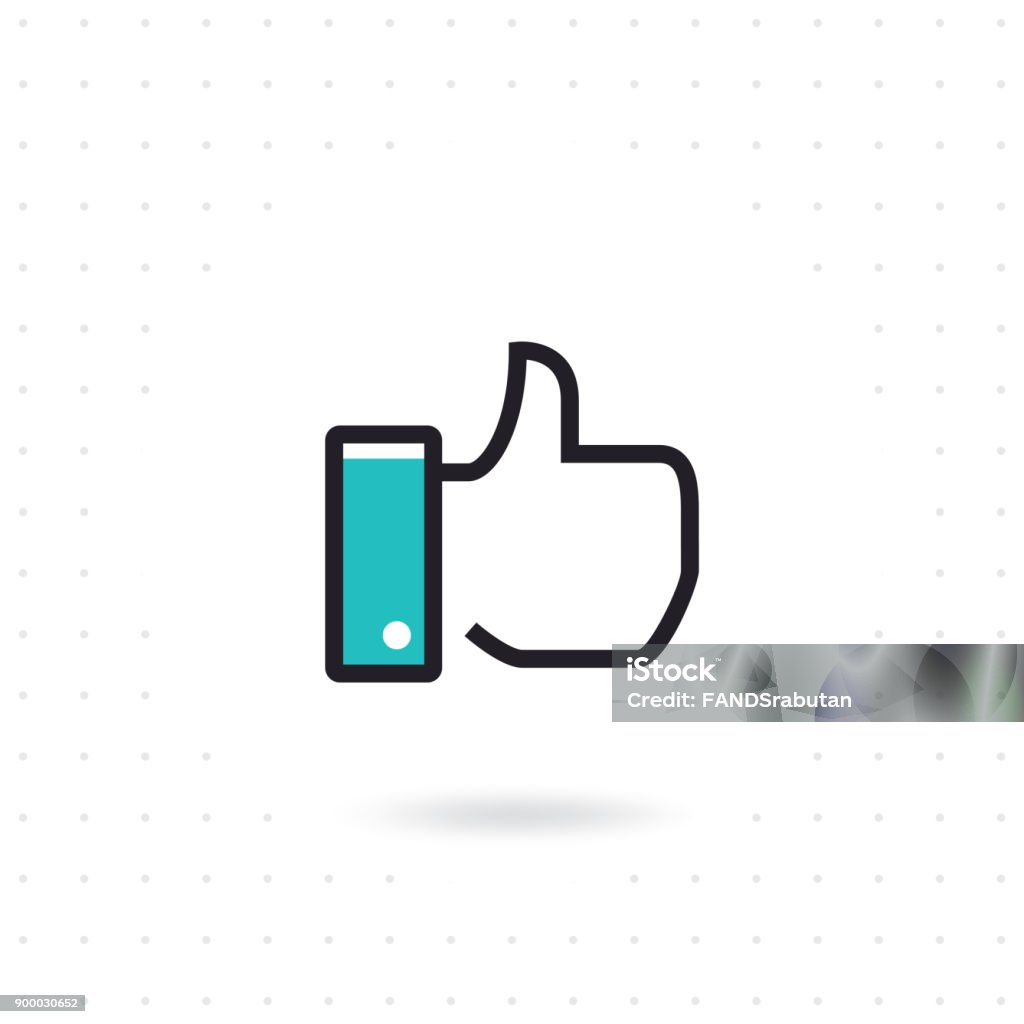 Flat hand like icon Flat hand like icon. Like symbol for websites and apps. Thumb up vector illustration. Colored flat line vector illustration Like Button stock vector