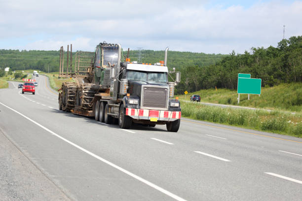 istock Semi-truck on a highway 900041172