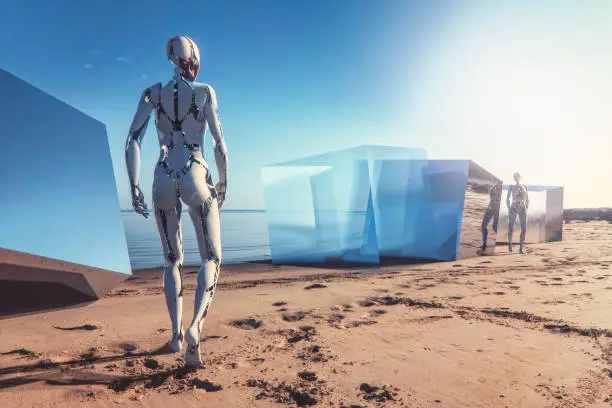 Photo of Futuristic cyborgs on the beach