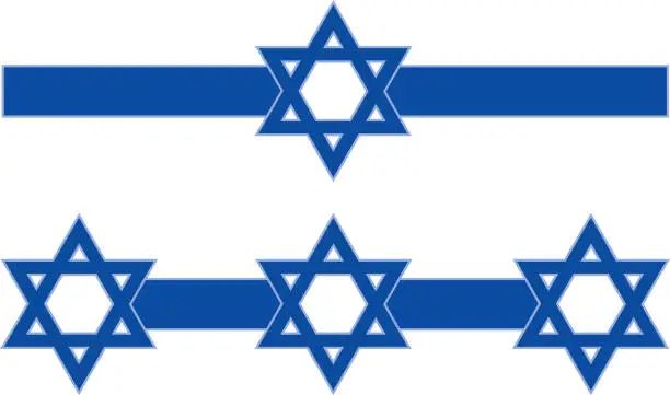 Vector illustration of Blue Star Of David Banners