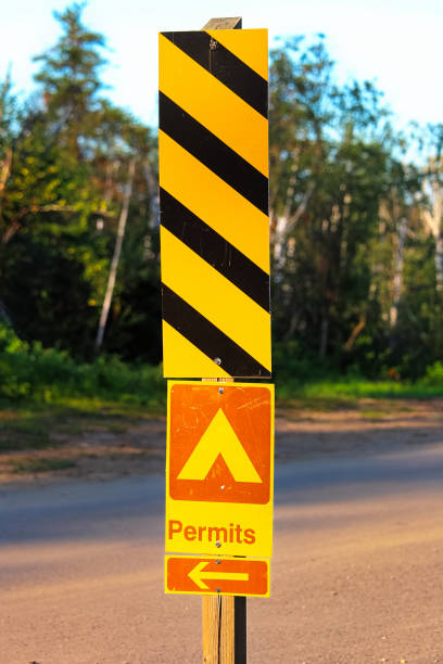 istock A permits sign with an arrow at a campground 900070950