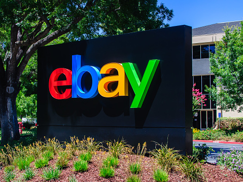 San Jose, CA - Jul. 17, 2016: eBay Inc. Headquaters. eBay Inc. is an e-commerce company, providing consumer-to-consumer and business-to-consumer sales services via the internet.