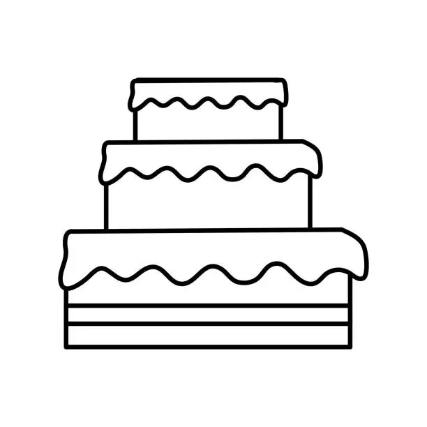 Vector illustration of Big cake dessert