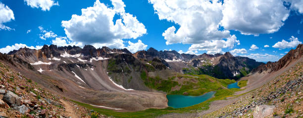 Mount Sneffels Wilderness, Colorado, United States mount sneffels, san juan mountains, rocky mountains, blue lakes, blue lake pass sneffels range stock pictures, royalty-free photos & images