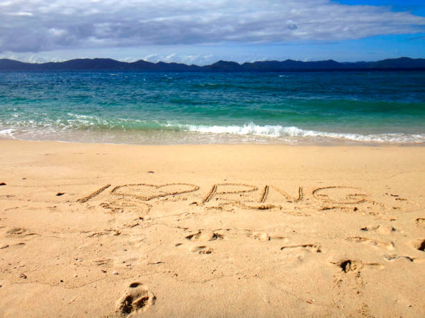 istock Sand writing, Doini Island, Papua New Guinea 900089878