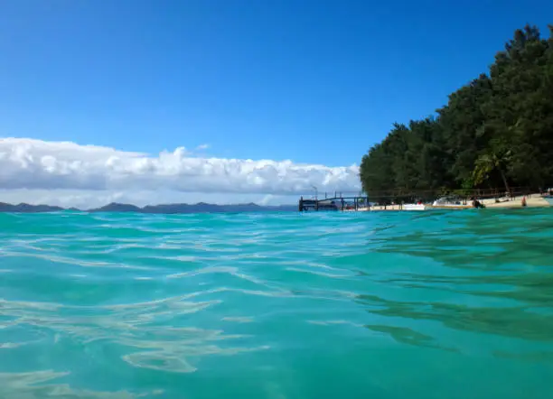 Scen of Doini Island from the water, Papua New Guinea.