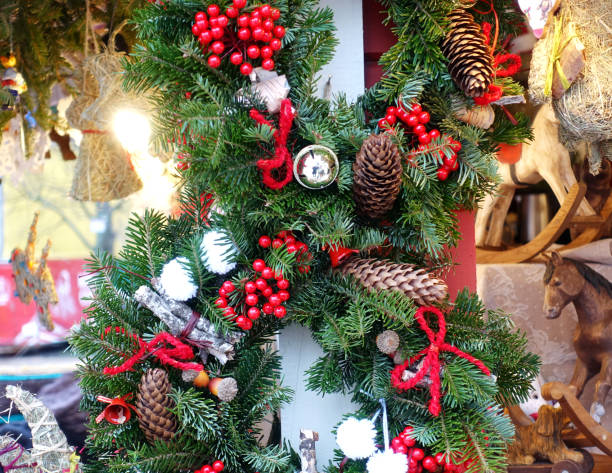 istock Christmas fir branches, cones and red berries 900099908