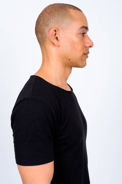 istock Portrait Of Handsome Bald Man Against White Background 900100742