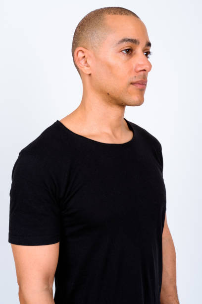 istock Portrait Of Handsome Bald Man Against White Background 900100834