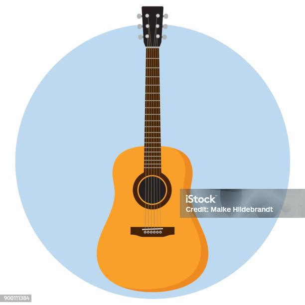 Guitar Flat Design Stock Illustration - Download Image Now - Guitar, Vector, Acoustic Guitar