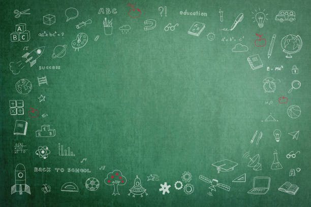 istock Education school green chalkboard with copy space 900111862