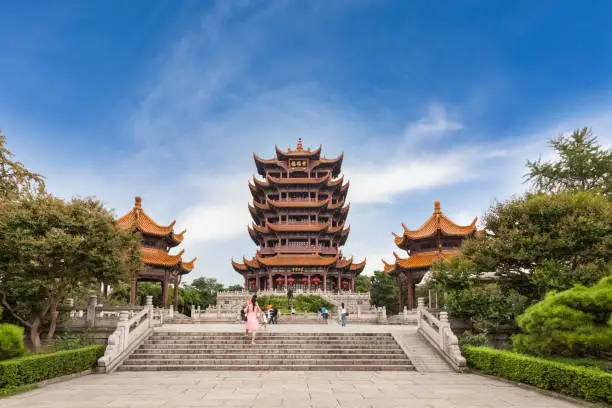 wuhan yellow crane tower, a famous tourist attraction in China