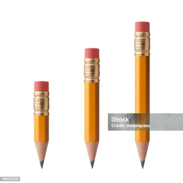 Pencils On A White Background Stock Photo - Download Image Now - Pencil, Cut Out, Short - Length